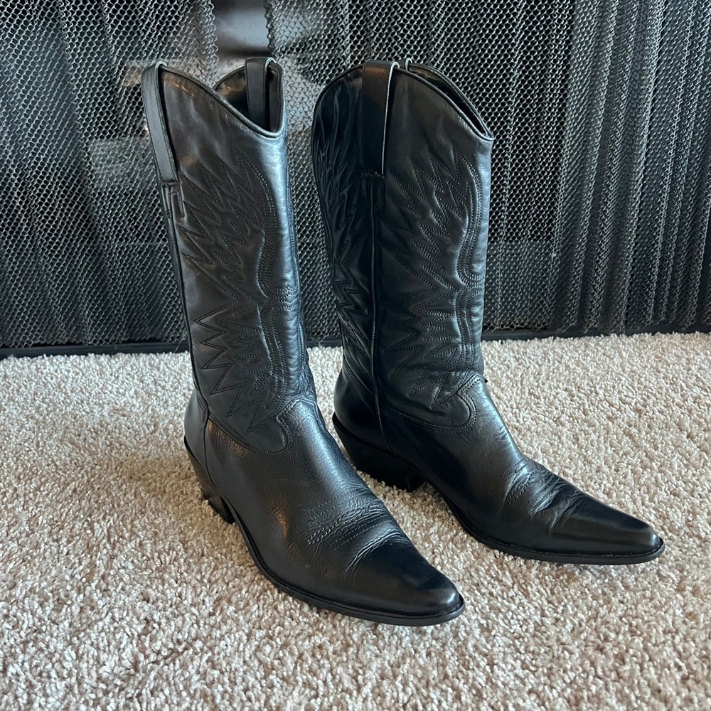 Matisse Black Leather Cowboy Boots